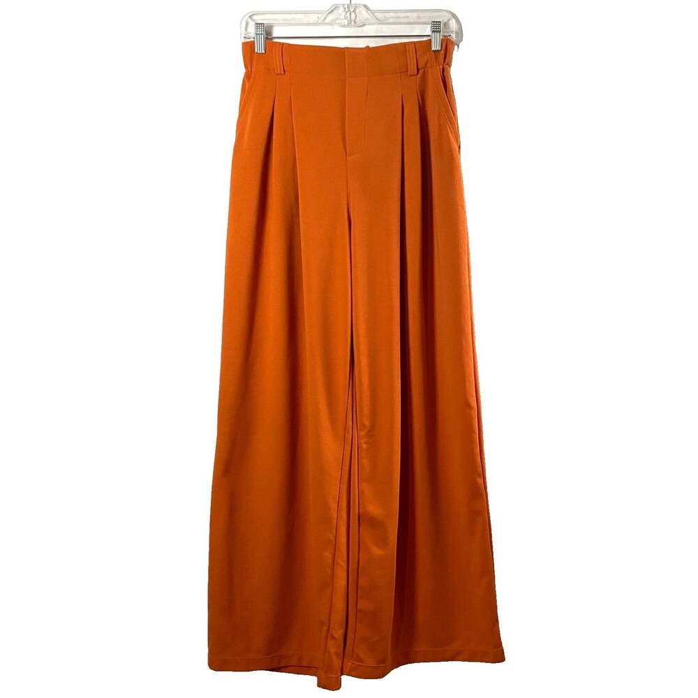 Halara Play It My Way Wide Leg Pants Size Medium Pumpkin Orange Textured NWT